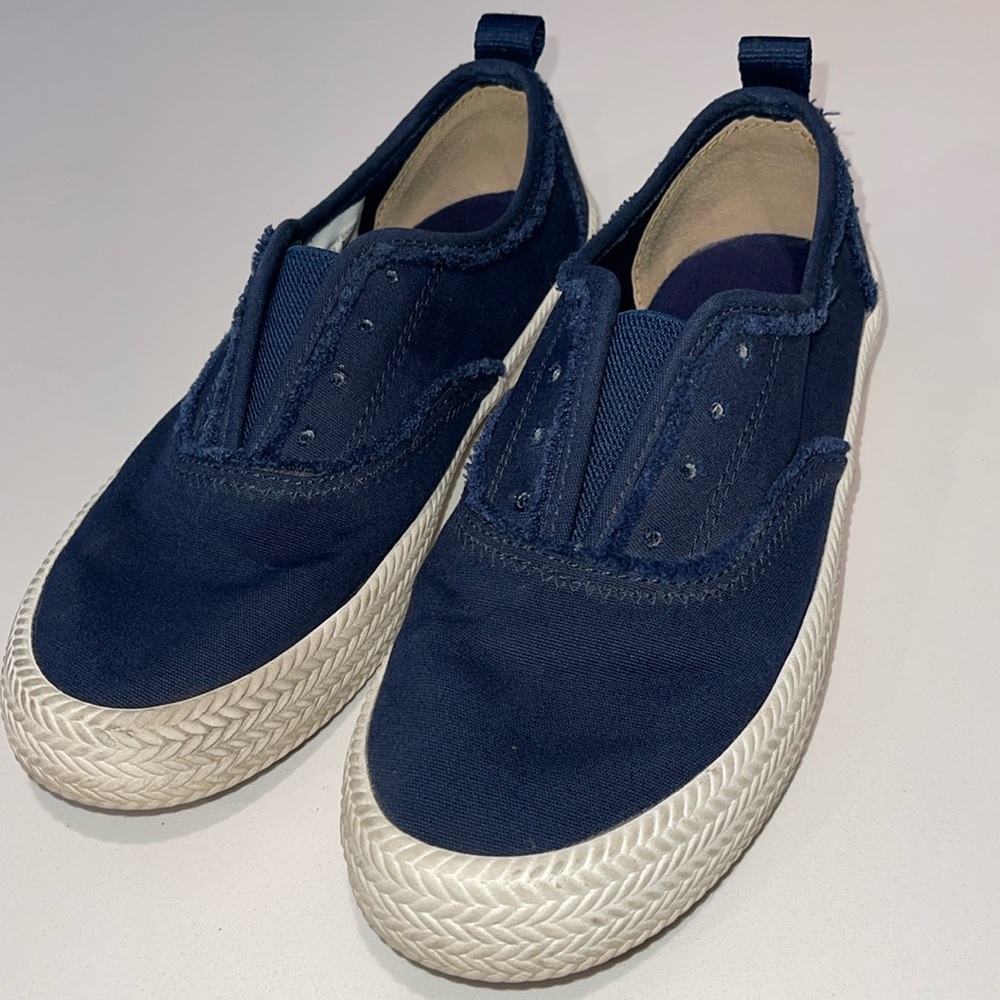 SPERRY EUC W/Box Crest Rope Fray Women’s Navy Slip-On Laceless Sneakers Size 6.5